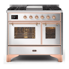 ILVE 40" Majestic II Series Natural Gas/ Propane Gas Burner and Electric Oven with 6 Sealed Burners - UMD10FD