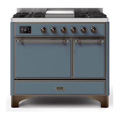 ILVE 40" Majestic II Series Natural/ Propane Gas Burner and Electric Oven Range with 6 Sealed Burners - UMD10FDQN