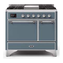 ILVE 40" Majestic II Series Natural/ Propane Gas Burner and Electric Oven Range with 6 Sealed Burners - UMD10FDQN