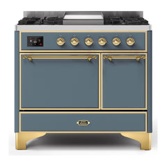 ILVE 40" Majestic II Series Natural/ Propane Gas Burner and Electric Oven Range with 6 Sealed Burners - UMD10FDQN