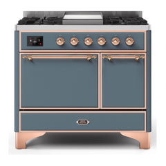 ILVE 40" Majestic II Series Natural/ Propane Gas Burner and Electric Oven Range with 6 Sealed Burners - UMD10FDQN