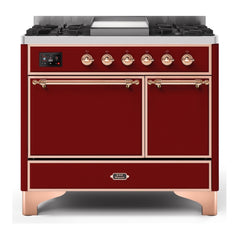 ILVE 40" Majestic II Series Natural/ Propane Gas Burner and Electric Oven Range with 6 Sealed Burners - UMD10FDQN