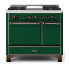 ILVE 40" Majestic II Series Natural/ Propane Gas Burner and Electric Oven Range with 6 Sealed Burners - UMD10FDQN