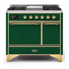 ILVE 40" Majestic II Series Natural/ Propane Gas Burner and Electric Oven Range with 6 Sealed Burners - UMD10FDQN