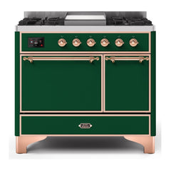ILVE 40" Majestic II Series Natural/ Propane Gas Burner and Electric Oven Range with 6 Sealed Burners - UMD10FDQN