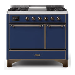 ILVE 40" Majestic II Series Natural/ Propane Gas Burner and Electric Oven Range with 6 Sealed Burners - UMD10FDQN