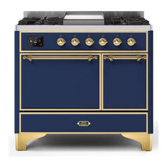 ILVE 40" Majestic II Series Natural/ Propane Gas Burner and Electric Oven Range with 6 Sealed Burners - UMD10FDQN