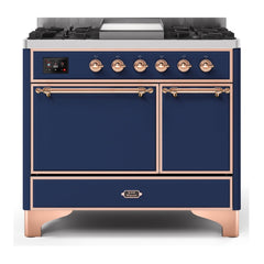 ILVE 40" Majestic II Series Natural/ Propane Gas Burner and Electric Oven Range with 6 Sealed Burners - UMD10FDQN