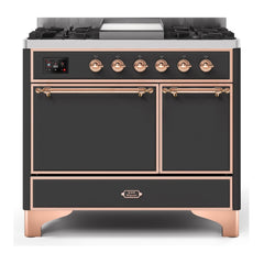 ILVE 40" Majestic II Series Natural/ Propane Gas Burner and Electric Oven Range with 6 Sealed Burners - UMD10FDQN