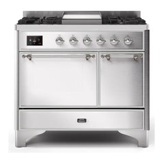 ILVE 40" Majestic II Series Natural/ Propane Gas Burner and Electric Oven Range with 6 Sealed Burners - UMD10FDQN