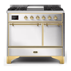 ILVE 40" Majestic II Series Natural/ Propane Gas Burner and Electric Oven Range with 6 Sealed Burners - UMD10FDQN