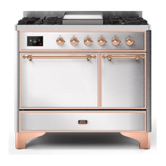 ILVE 40" Majestic II Series Natural/ Propane Gas Burner and Electric Oven Range with 6 Sealed Burners - UMD10FDQN