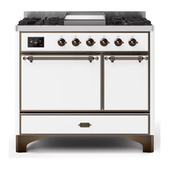 ILVE 40" Majestic II Series Natural/ Propane Gas Burner and Electric Oven Range with 6 Sealed Burners - UMD10FDQN