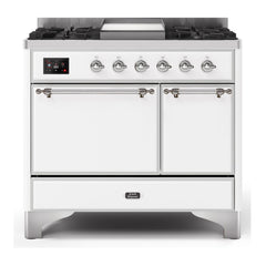 ILVE 40" Majestic II Series Natural/ Propane Gas Burner and Electric Oven Range with 6 Sealed Burners - UMD10FDQN