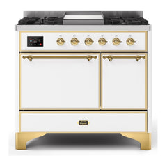 ILVE 40" Majestic II Series Natural/ Propane Gas Burner and Electric Oven Range with 6 Sealed Burners - UMD10FDQN