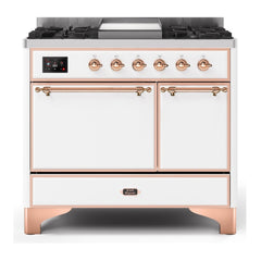 ILVE 40" Majestic II Series Natural/ Propane Gas Burner and Electric Oven Range with 6 Sealed Burners - UMD10FDQN