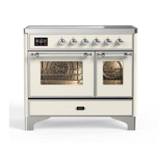ILVE 40" Majestic II Series Freestanding Electric Double Oven Range with 6 Elements, Triple Glass Cool Door, Convection Oven, TFT Oven Control Display and Child Lock - UMDI10