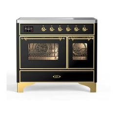 ILVE 40" Majestic II Series Freestanding Electric Double Oven Range with 6 Elements, Triple Glass Cool Door, Convection Oven, TFT Oven Control Display and Child Lock - UMDI10
