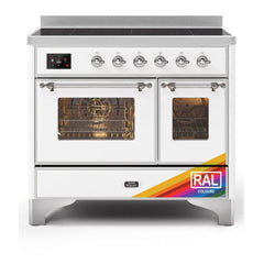 ILVE 40" Majestic II Series Freestanding Electric Double Oven Range with 6 Elements, Triple Glass Cool Door, Convection Oven, TFT Oven Control Display and Child Lock - UMDI10