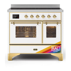ILVE 40" Majestic II Series Freestanding Electric Double Oven Range with 6 Elements, Triple Glass Cool Door, Convection Oven, TFT Oven Control Display and Child Lock - UMDI10