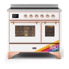 ILVE 40" Majestic II Series Freestanding Electric Double Oven Range with 6 Elements, Triple Glass Cool Door, Convection Oven, TFT Oven Control Display and Child Lock - UMDI10