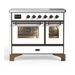 ILVE 40" Majestic II Series Freestanding Electric Double Oven Range with 6 Elements, Triple Glass Cool Door, Convection Oven, TFT Oven Control Display and Child Lock - UMDI10