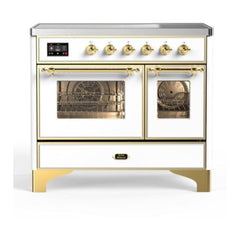 ILVE 40" Majestic II Series Freestanding Electric Double Oven Range with 6 Elements, Triple Glass Cool Door, Convection Oven, TFT Oven Control Display and Child Lock - UMDI10