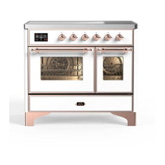 ILVE 40" Majestic II Series Freestanding Electric Double Oven Range with 6 Elements, Triple Glass Cool Door, Convection Oven, TFT Oven Control Display and Child Lock - UMDI10