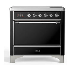 ILVE 36" Majestic II Series Induction Range with 5 Elements 3.5 cu. ft. Oven Capacity TFT Oven Control Display Solid Door - UMI09QNS3