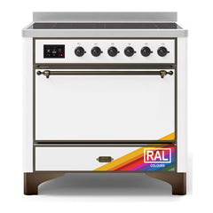 ILVE 36" Majestic II Series Induction Range with 5 Elements 3.5 cu. ft. Oven Capacity TFT Oven Control Display Solid Door - UMI09QNS3