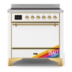 ILVE 36" Majestic II Series Induction Range with 5 Elements 3.5 cu. ft. Oven Capacity TFT Oven Control Display Solid Door - UMI09QNS3