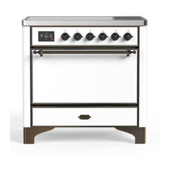 ILVE 36" Majestic II Series Induction Range with 5 Elements 3.5 cu. ft. Oven Capacity TFT Oven Control Display Solid Door - UMI09QNS3