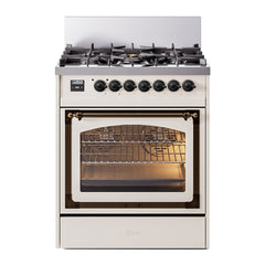 ILVE Nostalgie II Noblesse 30 inch Triple Glass Door Dual Fuel Range with 5 Burners - UN30NMP