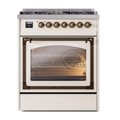 ILVE Nostalgie II Noblesse 30 inch Triple Glass Door Dual Fuel Range with 5 Burners - UN30NMP