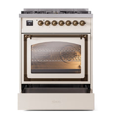 ILVE Nostalgie II Noblesse 30 inch Triple Glass Door Dual Fuel Range with 5 Burners - UN30NMP