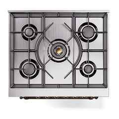 ILVE Nostalgie II Noblesse 30 inch Triple Glass Door Dual Fuel Range with 5 Burners - UN30NMP
