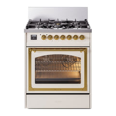 ILVE Nostalgie II Noblesse 30 inch Triple Glass Door Dual Fuel Range with 5 Burners - UN30NMP