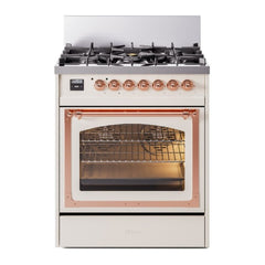 ILVE Nostalgie II Noblesse 30 inch Triple Glass Door Dual Fuel Range with 5 Burners - UN30NMP