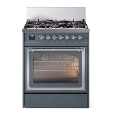 ILVE Nostalgie II Noblesse 30 inch Triple Glass Door Dual Fuel Range with 5 Burners - UN30NMP