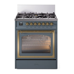 ILVE Nostalgie II Noblesse 30 inch Triple Glass Door Dual Fuel Range with 5 Burners - UN30NMP