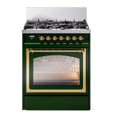 ILVE Nostalgie II Noblesse 30 inch Triple Glass Door Dual Fuel Range with 5 Burners - UN30NMP