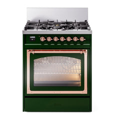 ILVE Nostalgie II Noblesse 30 inch Triple Glass Door Dual Fuel Range with 5 Burners - UN30NMP