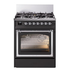 ILVE Nostalgie II Noblesse 30 inch Triple Glass Door Dual Fuel Range with 5 Burners - UN30NMP