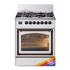 ILVE Nostalgie II Noblesse 30 inch Triple Glass Door Dual Fuel Range with 5 Burners - UN30NMP