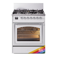 ILVE Nostalgie II Noblesse 30 inch Triple Glass Door Dual Fuel Range with 5 Burners - UN30NMP