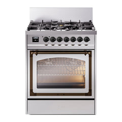 ILVE Nostalgie II Noblesse 30 inch Triple Glass Door Dual Fuel Range with 5 Burners - UN30NMP