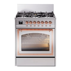 ILVE Nostalgie II Noblesse 30 inch Triple Glass Door Dual Fuel Range with 5 Burners - UN30NMP