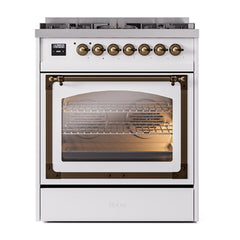 ILVE Nostalgie II Noblesse 30 inch Triple Glass Door Dual Fuel Range with 5 Burners - UN30NMP