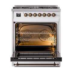ILVE Nostalgie II Noblesse 30 inch Triple Glass Door Dual Fuel Range with 5 Burners - UN30NMP