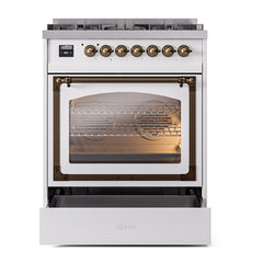 ILVE Nostalgie II Noblesse 30 inch Triple Glass Door Dual Fuel Range with 5 Burners - UN30NMP